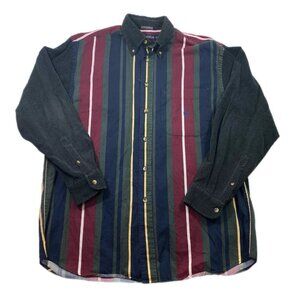 Vintage 90s Nautica Striped Color Block Shirt Mens M Streetwear Button Down